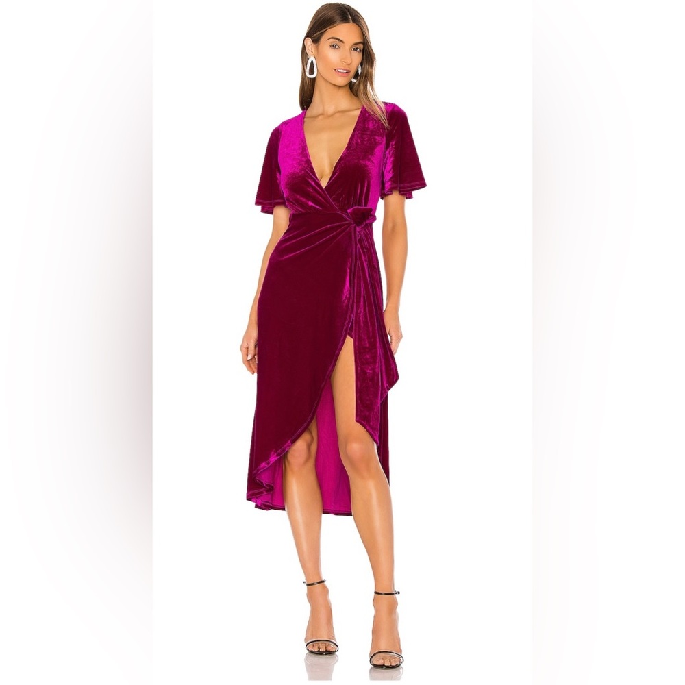 Lovers and Friends Velvet Magenta Dress